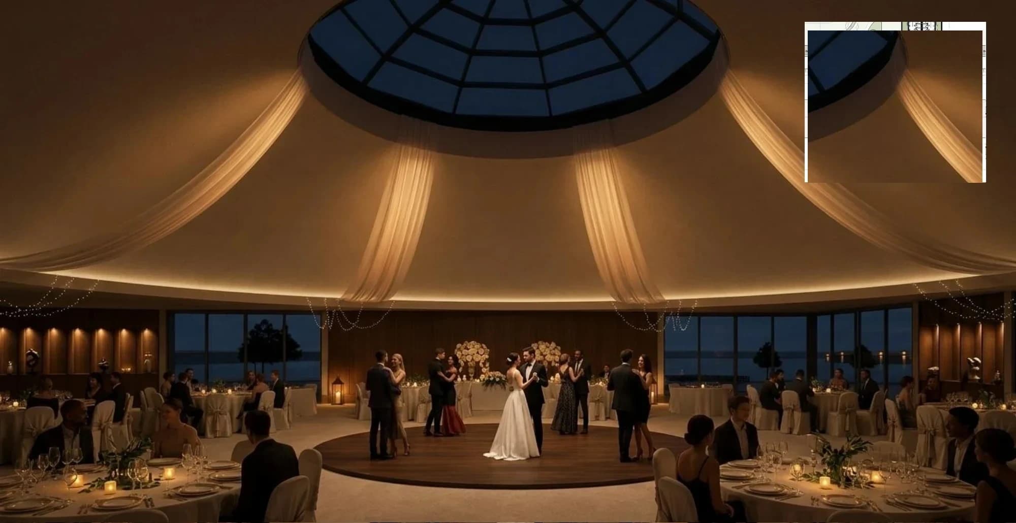 The Dome reception hall at 1020 Ranch during first dance