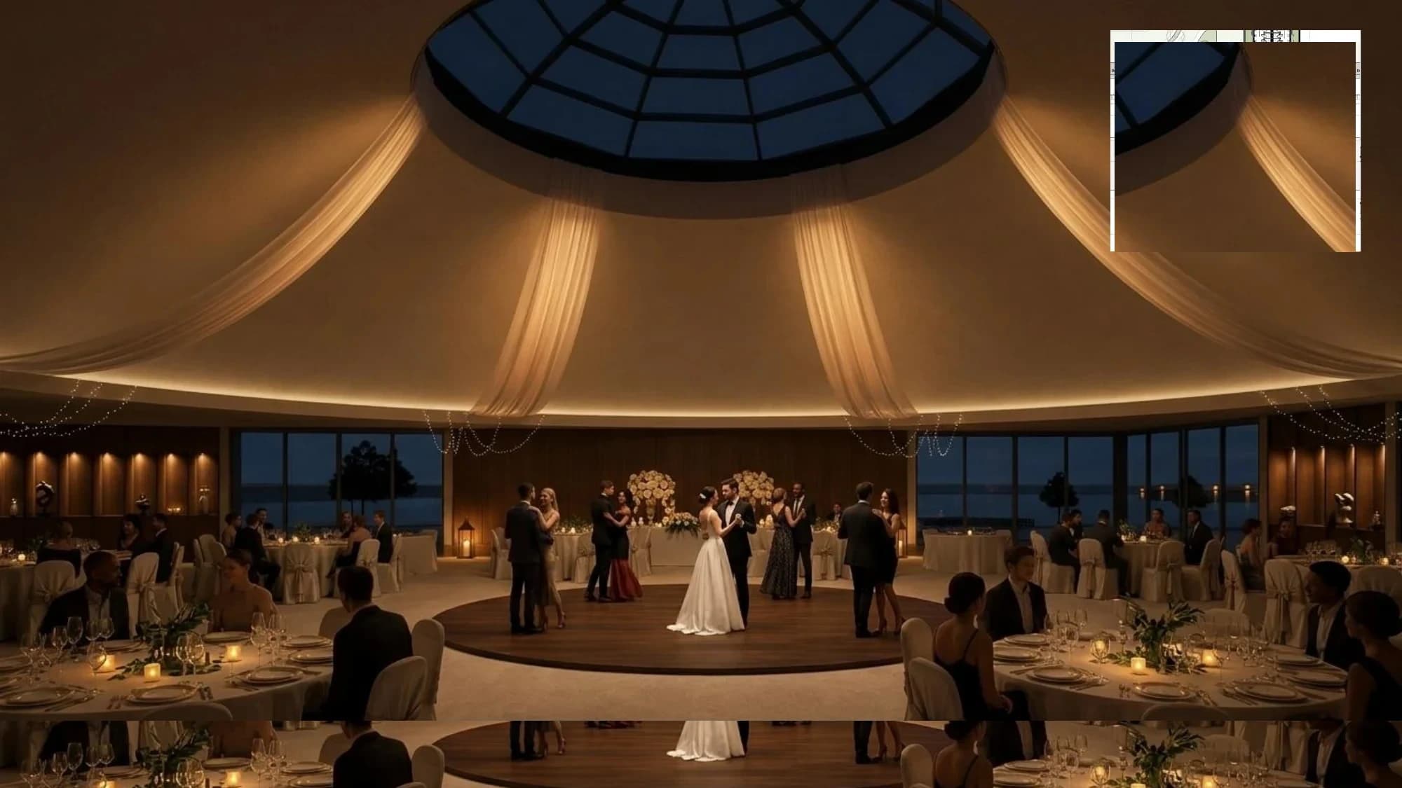 The Dome reception hall at 1020 Ranch during first dance